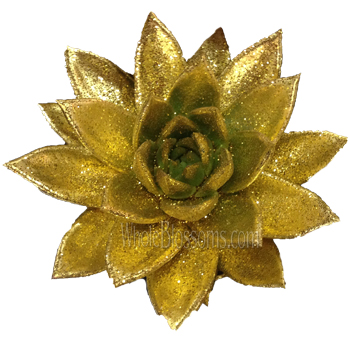 Gold Succulent Painted Glitter