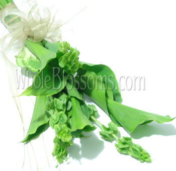 Green Hand-Tied Calla Bridal Bouquet