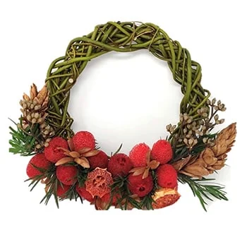 Holly Semi Dried Wreath, an artisanal fusion of semi-dried botanicals, radiating joy in vibrant hues.