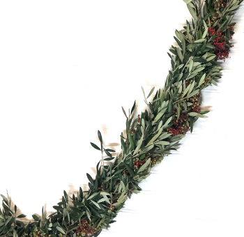 Huckleberry Garland - Olive Green Mix - 7 inches Wide