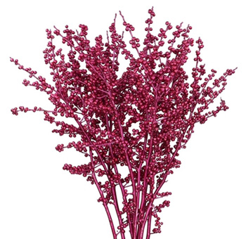 Ilex Berries Dyed - Metallic Hot Pink