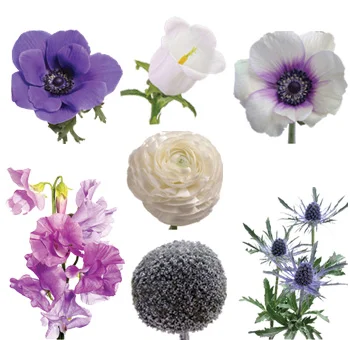 Elegant lavender and silver wedding floral bundle.