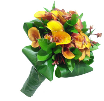 Mango Nosegay Mini Calla Bridal Bouquet