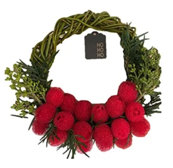 Noel Semi Dried Wreath, a beautifully handcrafted piece, symbolizing unity and joy in nature's vibrant colors.
