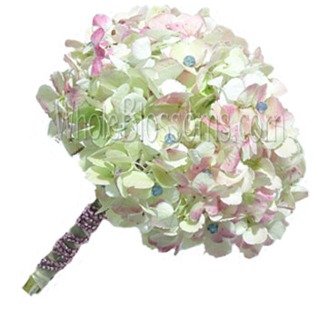 Pink Antique Nosegay Hydrangea Bridal Bouquet