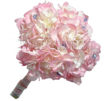 Tinted Pink Nosegay Hydrangea Bridesmaids Bouquets