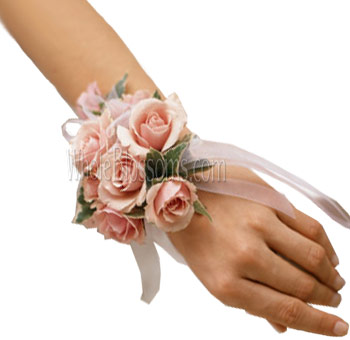 Pink Spray Rose Wrist Corsage Flower