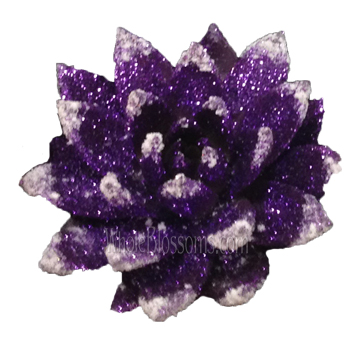 Purple Succulents With Snow Glitter