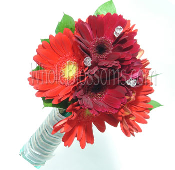 Red Nosegay Gerbera Bridesmaids Bouquets