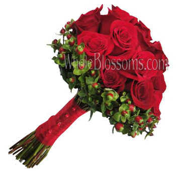 Red Rose Nosegay Bridal Bouquet