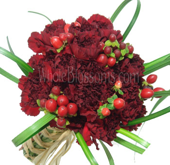 Red Posy Carnation Bridal Bouquet