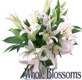 White Lily Oriental Lily Centerpiece