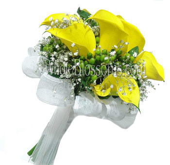Yellow Nosegay Mini Calla Bridal Bouquet