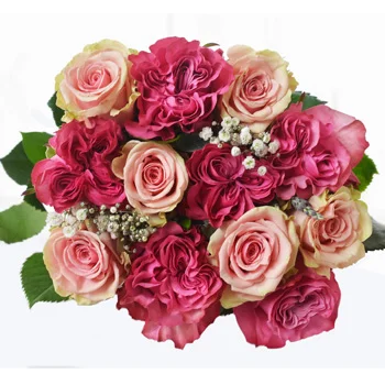 A stunning bouquet of light and hot pink roses, perfect for weddings and special occasions.