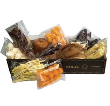 A seasonal 'Preserved Fall Designer Box' featuring decor items in warm, earthy hues reflecting autumn's charm.