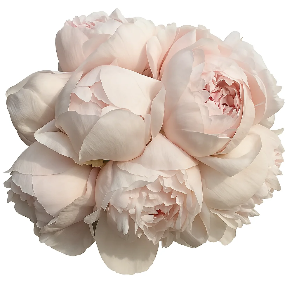 Hand-tied Blush Peonies bouquet with soft pink petals, delivered fresh for birthdays, gifts, or romantic surprises.