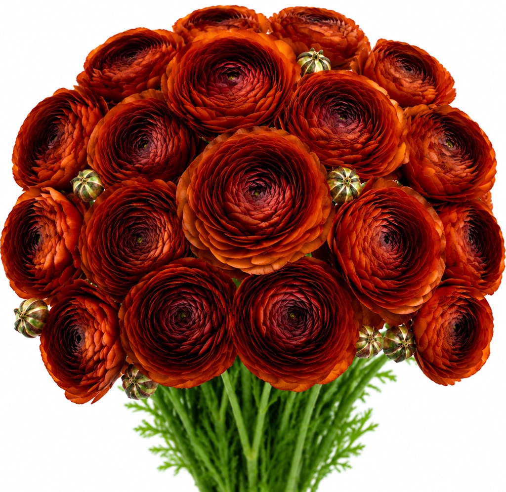 Fresh chocolate ranunculus flowers available for bulk wholesale next-day delivery.