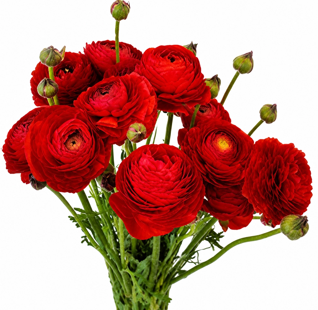 Fresh red ranunculus flowers available for next-day delivery.