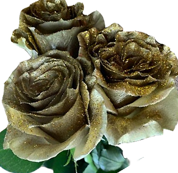 Rose gold glitter flowers with luminous sparkle, perfect for weddings, gifts, and premium event décor.