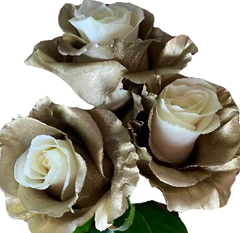 Rose gold and white flowers with seasonal charm, ideal for weddings, gifts, and holiday arrangements.