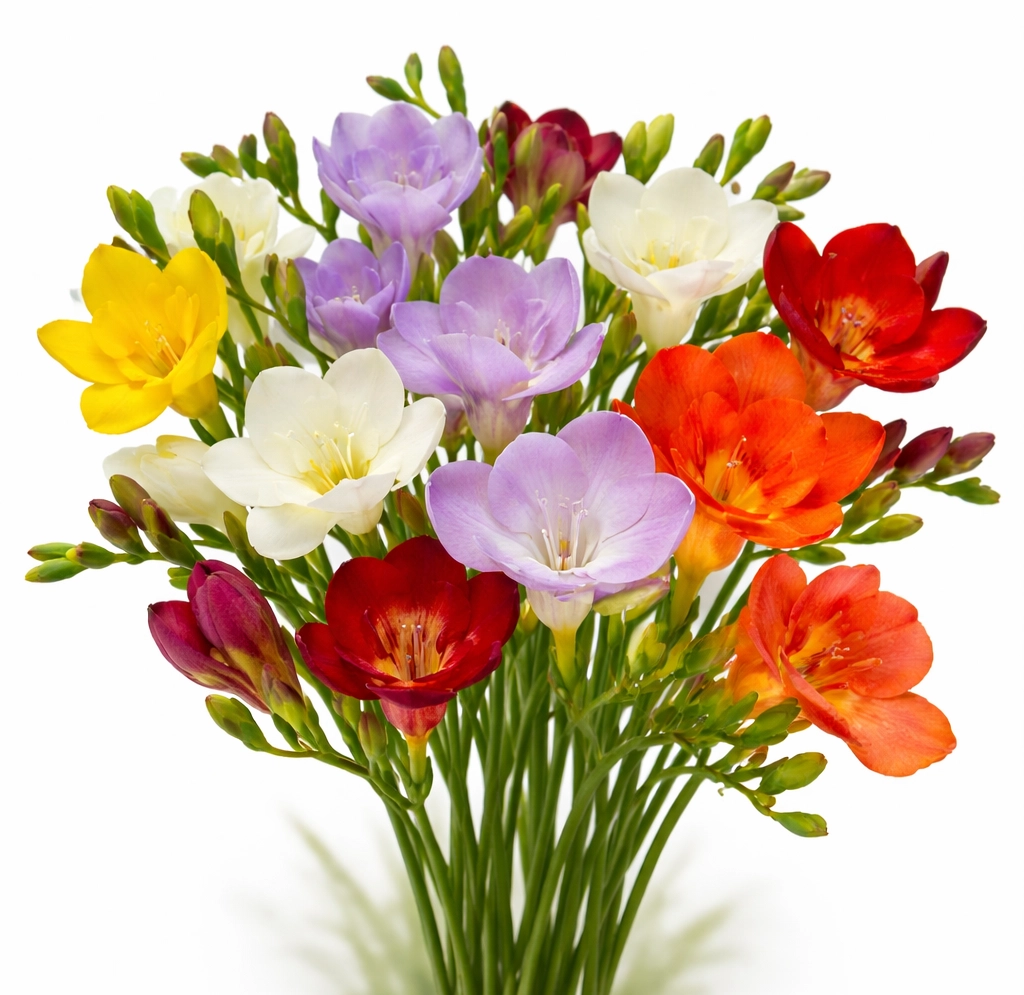 Fresh assorted freesia wholesale flowers with mixed colors for wedding centerpieces and event floral designs.