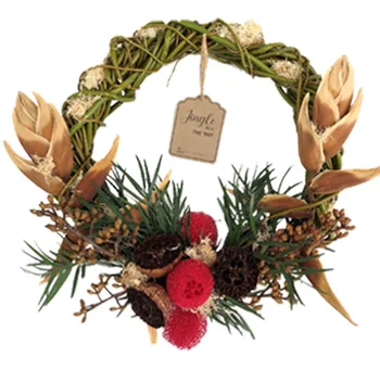 A vibrant fall wreath adorned with colorful autumn fresh and dry decor, capturing the essence of seasonal decor elegance.