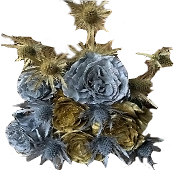 Silver and gold holiday rose collection with luxe tone, ideal for weddings, gifts, and seasonal décor.