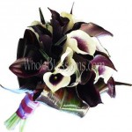 Eggplant Dark Purple Nosegay Mini Calla Bridal Bouquet Eggplant Dark Purple Nosegay Mini Calla Bridal Bouquet