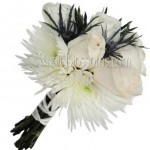 White Nosegay Rose Spider Bridal Bouquet White Nosegay Rose Spider Bridal Bouquet