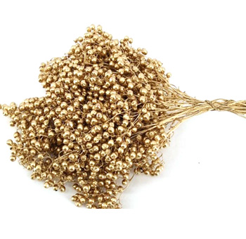 Gold pepperberry with warm shimmer, ideal for holiday weddings, luxe décor, or premium floral styling.